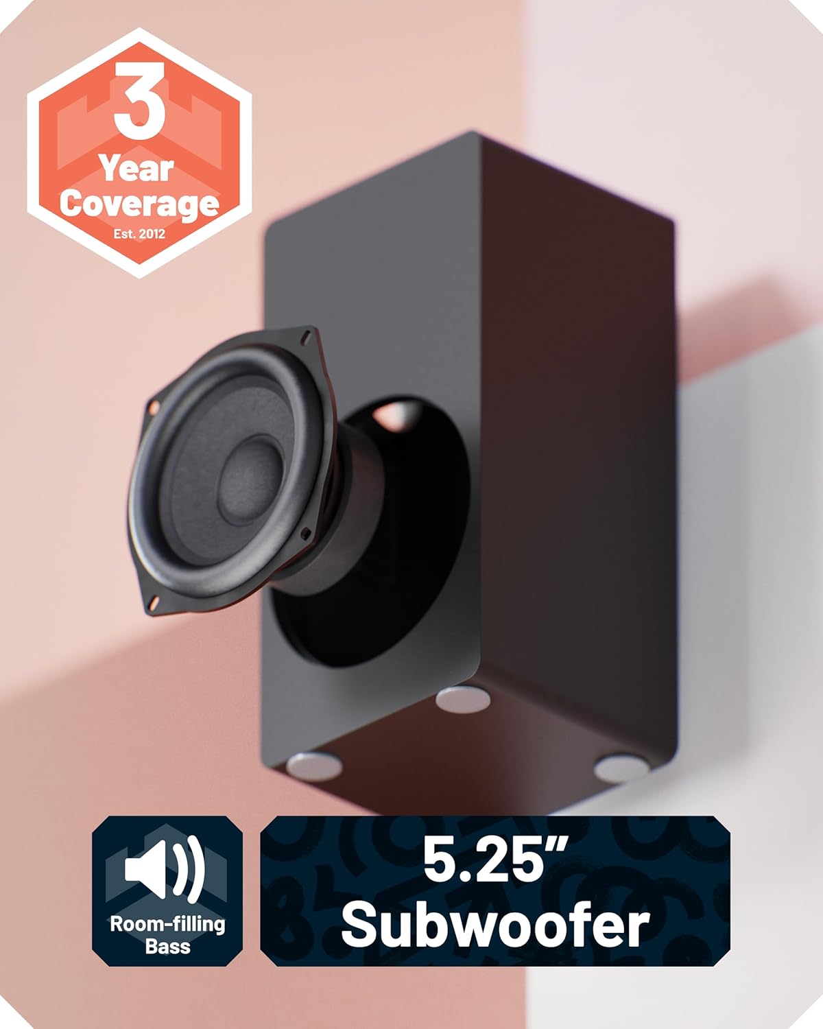 Majority Soundbar SB80 XTRA Split 2in1 Bar/Speakers 200W 2.1 with Sub,BT,HDMI,USB (Oakcastle)