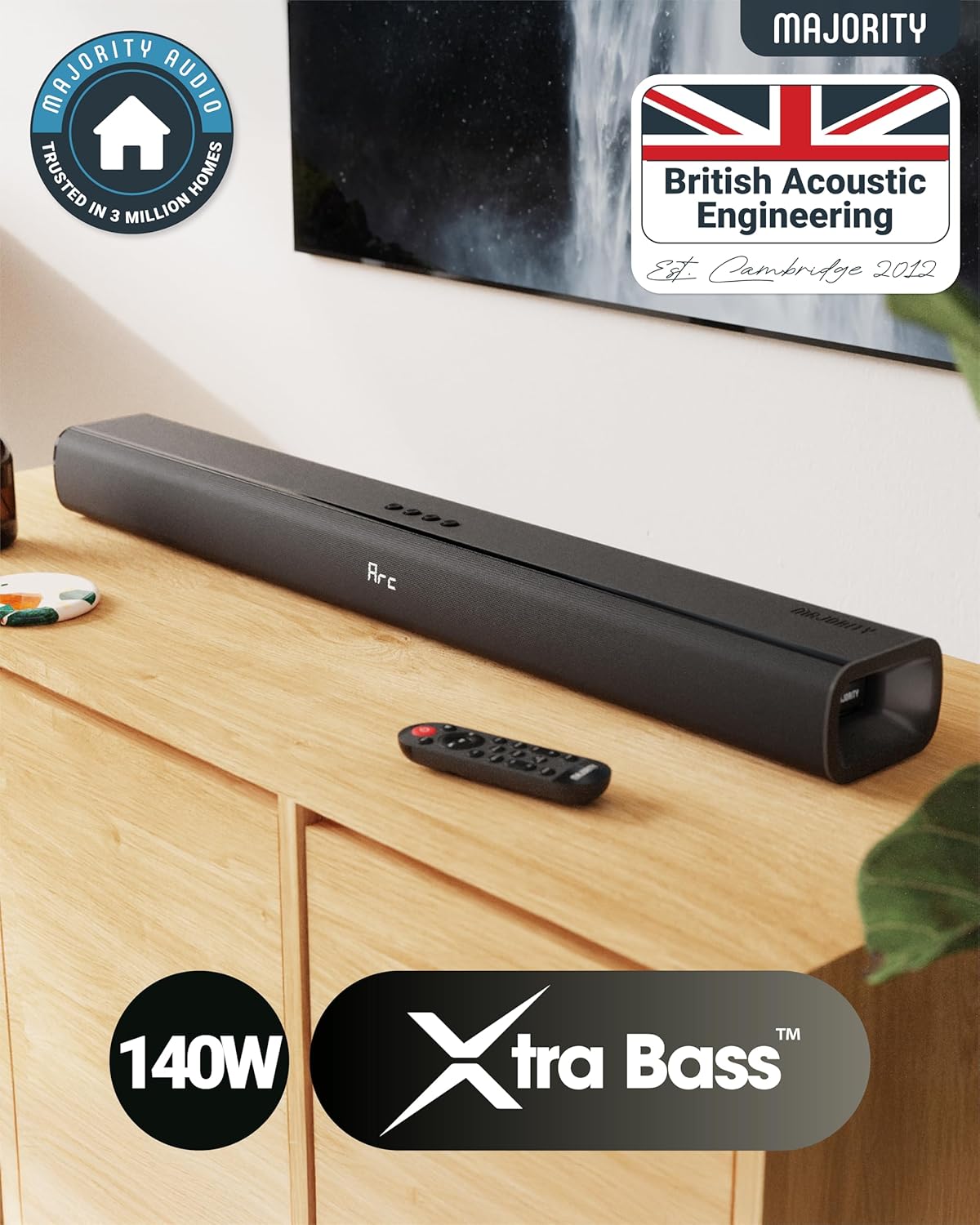 Majority Soundbar NAGA 40 80W 2.1 3D Sound Built-in Sub