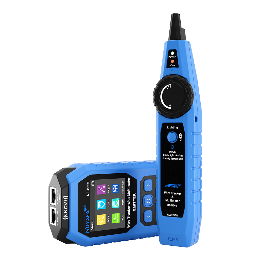 Noyafa Wire Tracker & Digital Multimeter with Cable Length Measurement, PoE Testing, NCV Detection, and LCD Display NF-B509