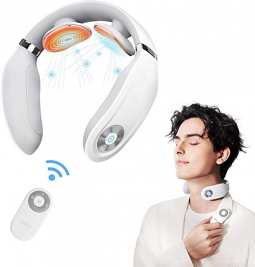 SKG Neck Massager Pulse-Heat-Remote-3xModes 4098E