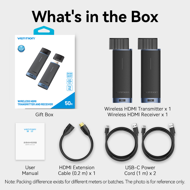 Vention HDMI Wireless Transmitter-Receiver Kit 5GHz 1080p Blue ADCL0