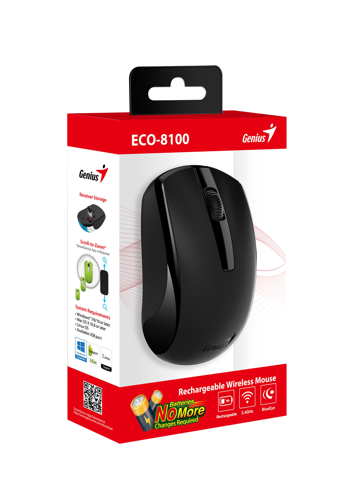 Genius Mouse Wireless Rechargeable ECO-8100 Black