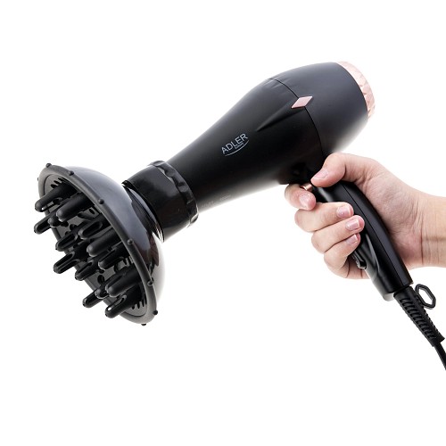 Adler AD2244 Hair Dryer 2000W with Ioniser Diffuser and Silent AC Motor