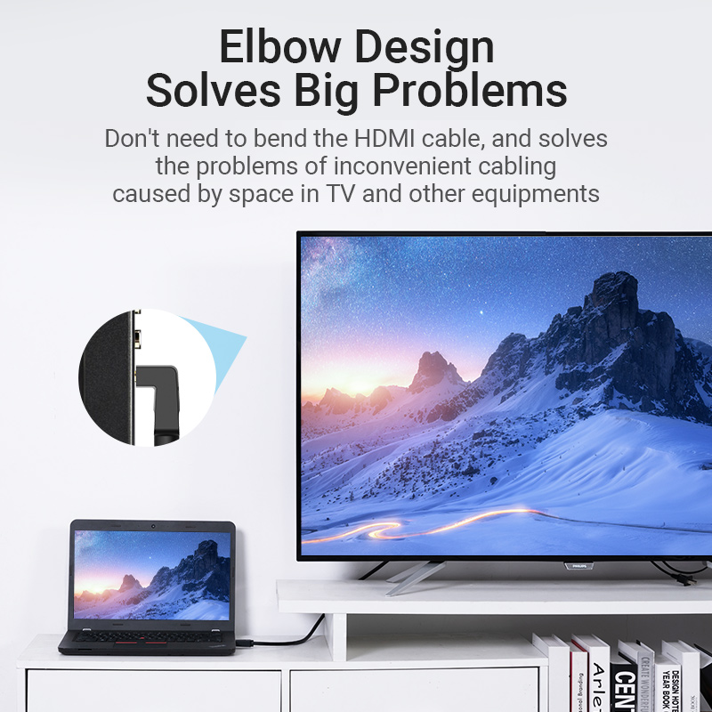 Vention HDMI Cable Right Angle 90 Degrees 2.0m AARBH