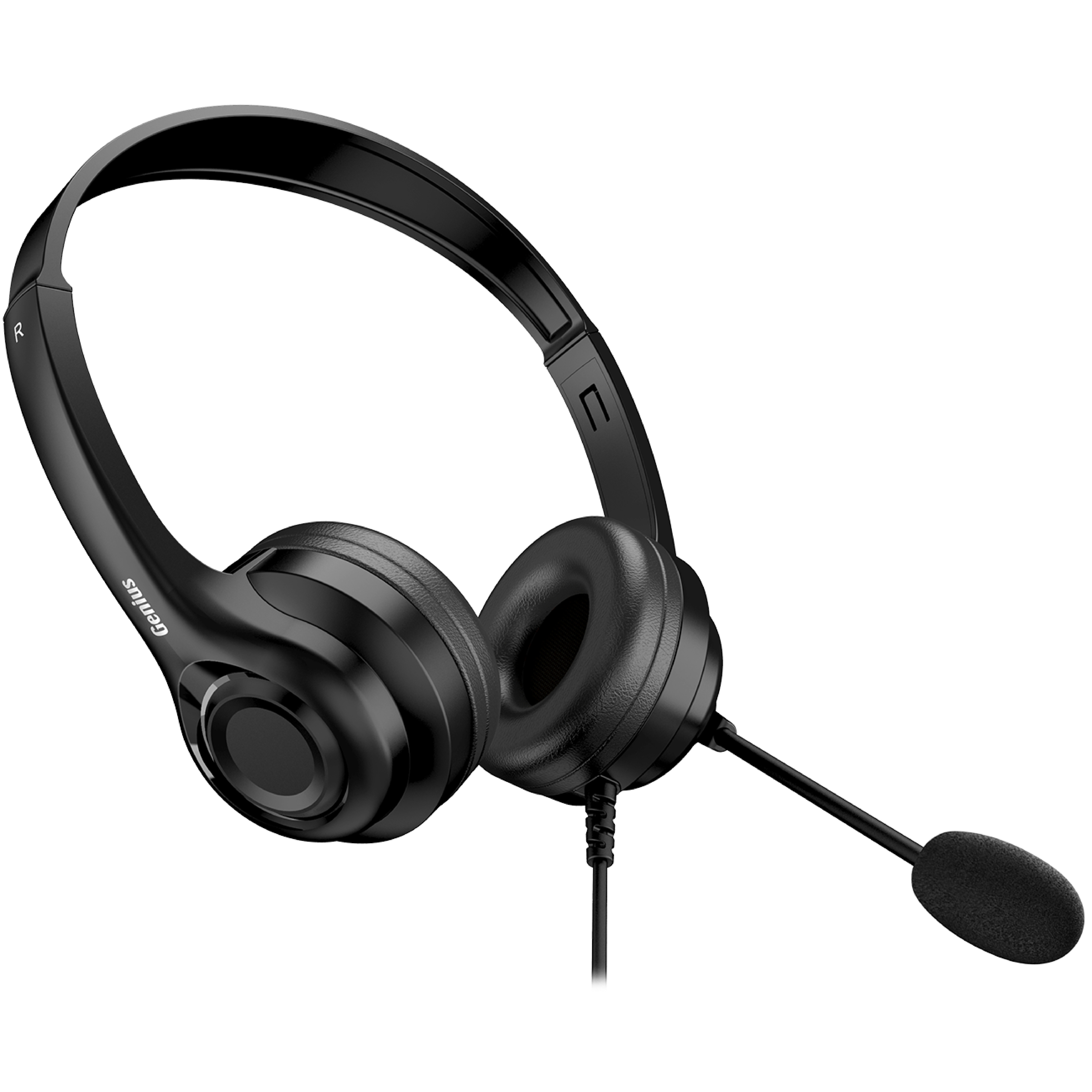 Genius PC Headset USB-A+C InLine Control & Ultra Soft Foam Cushions HS-235U AI