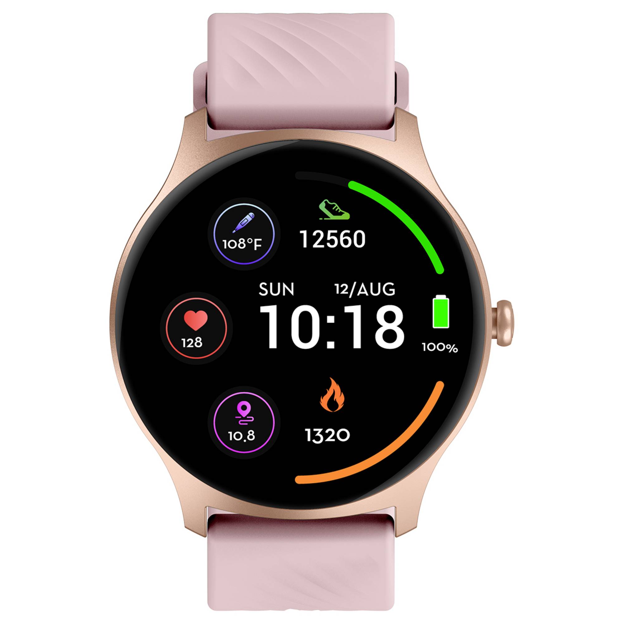 Denver Smartwatch with Call Function, Blood Pressure, SWC-387RO Rose