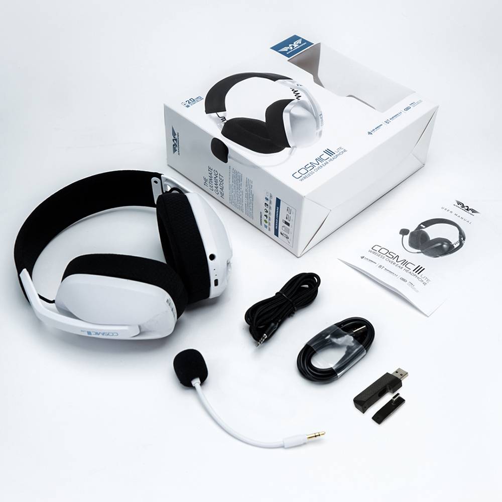 Armaggeddon COSMIC-III LITE Gaming Headset USB+3.5mm+2.4G+BT Fabric White