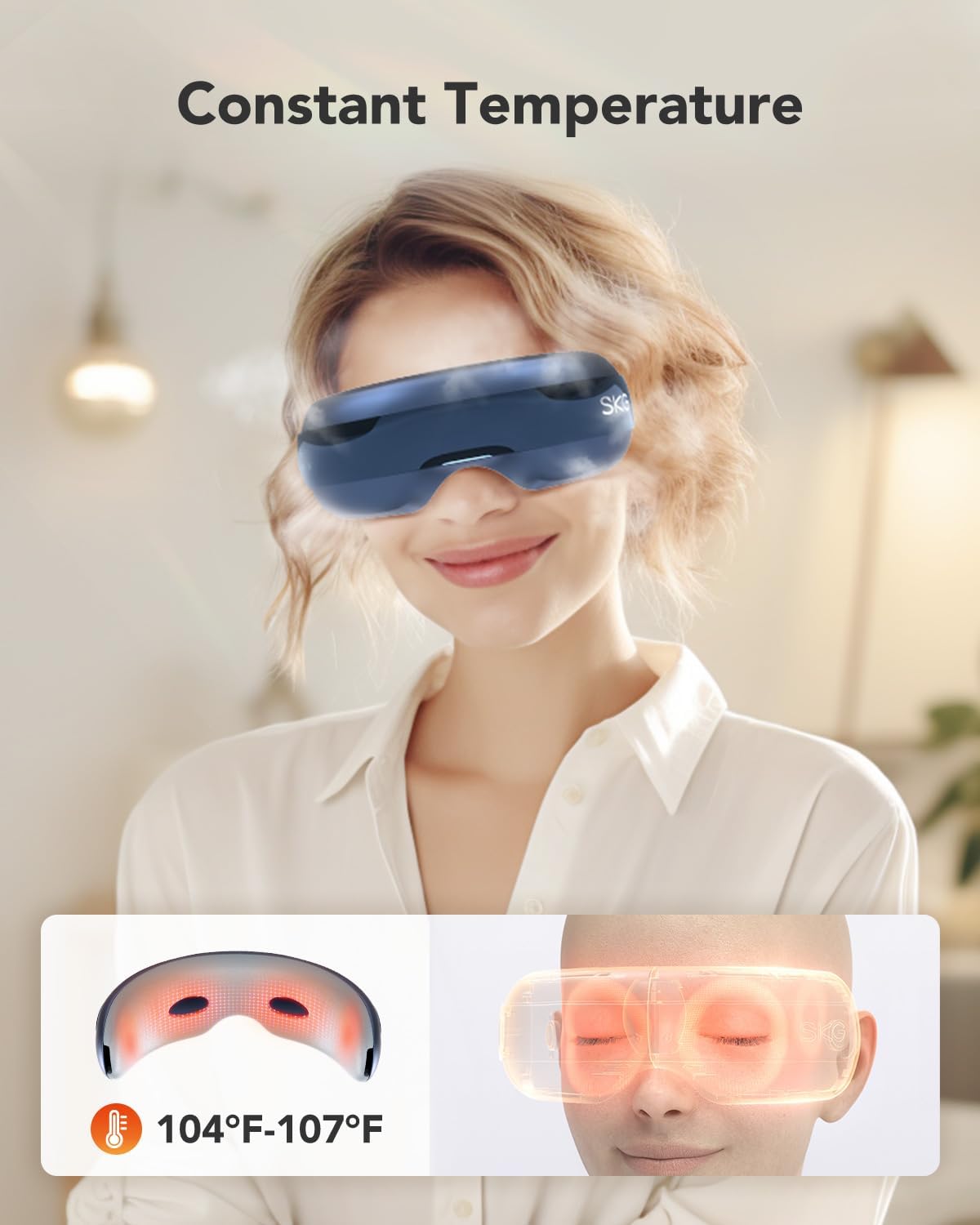 SKG Eye Massager Airbag-Hot Compress-Music & Visible Window E3 Pro