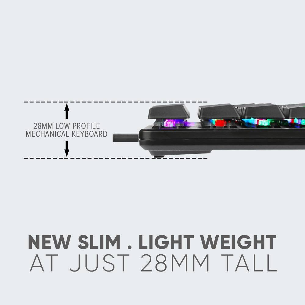 Armaggeddon SMK-9R Low Profile Mechanical Keyboard 87 Black Switch Keys