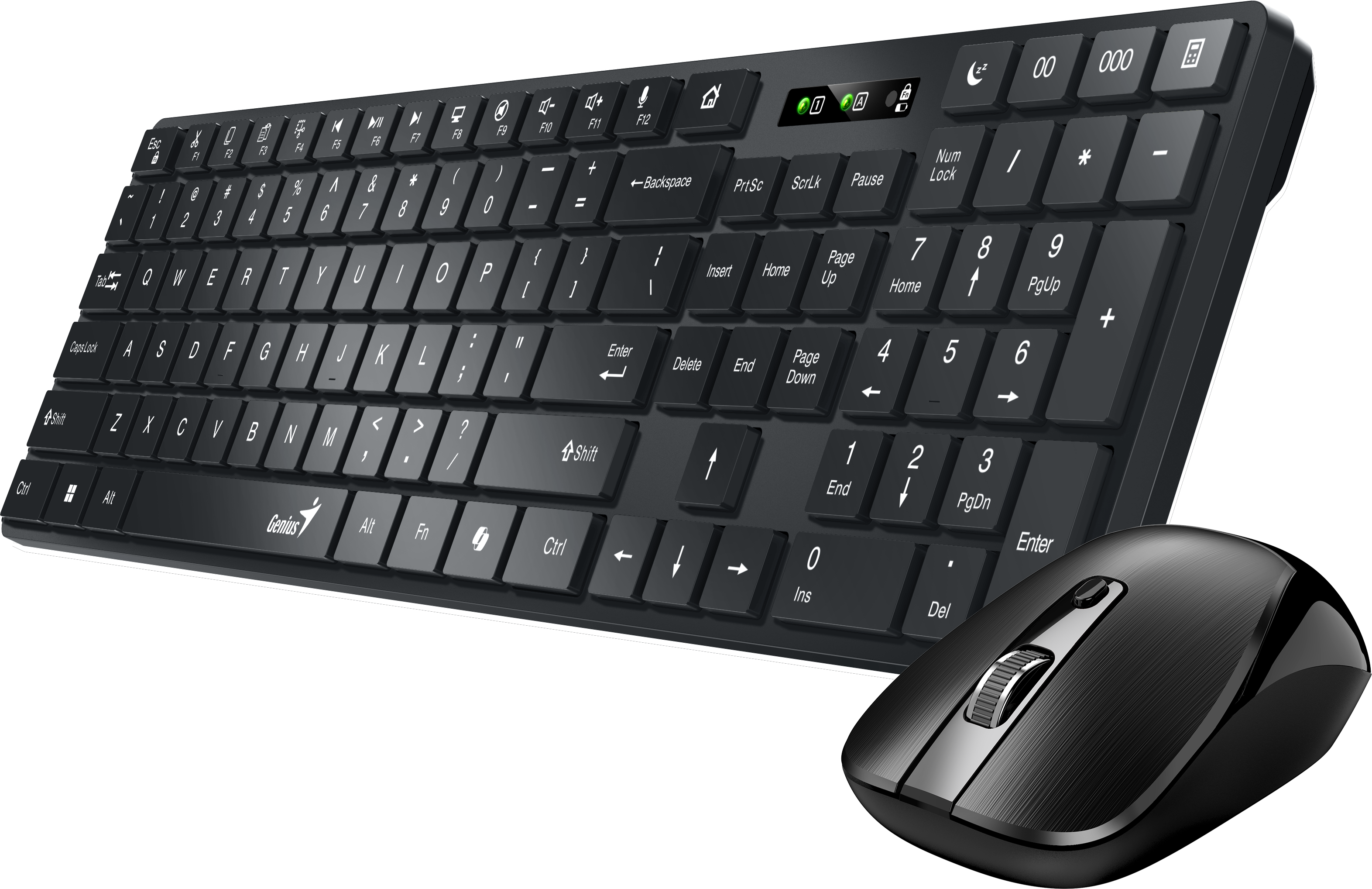 Genius Keyboard-Mouse Set Wireless+BT SlimStar 8250 Black English