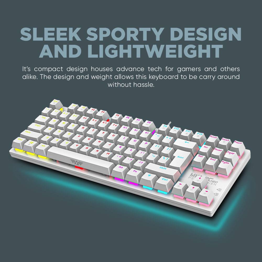 Armaggeddon MKA-2C NEO Black Mechanical Gaming Keyboard 87 Blue Clicky Keys