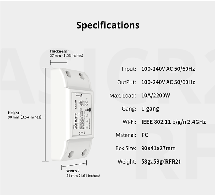 Sonoff Basic R2 10A Wifi Smart Switch