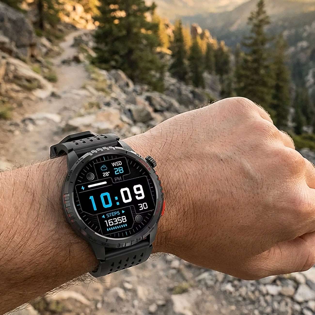 Denver Smartwatch with Call Function, Blood Pressure, GPS, SWG-345B BLACK