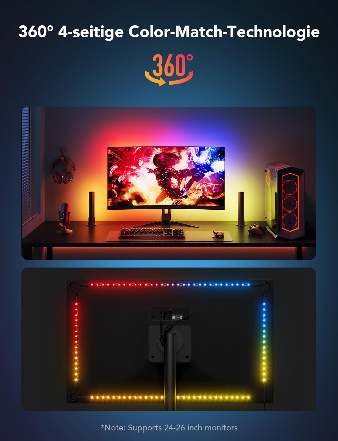 Govee H6608 Monitor Back Light Strip & 2x Light Bars Gaming Set