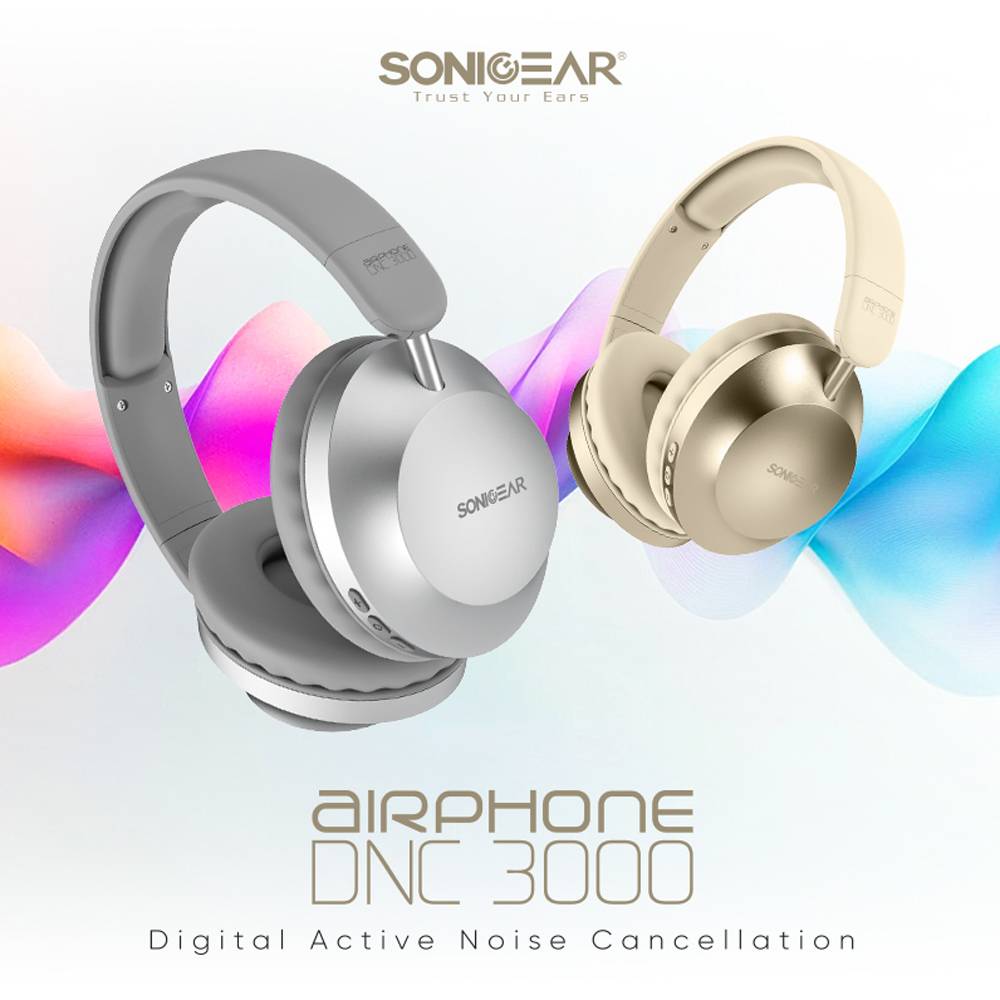 SonicGear Headphones Bluetooth AIRPHONE DNC3000 Champagne Gold