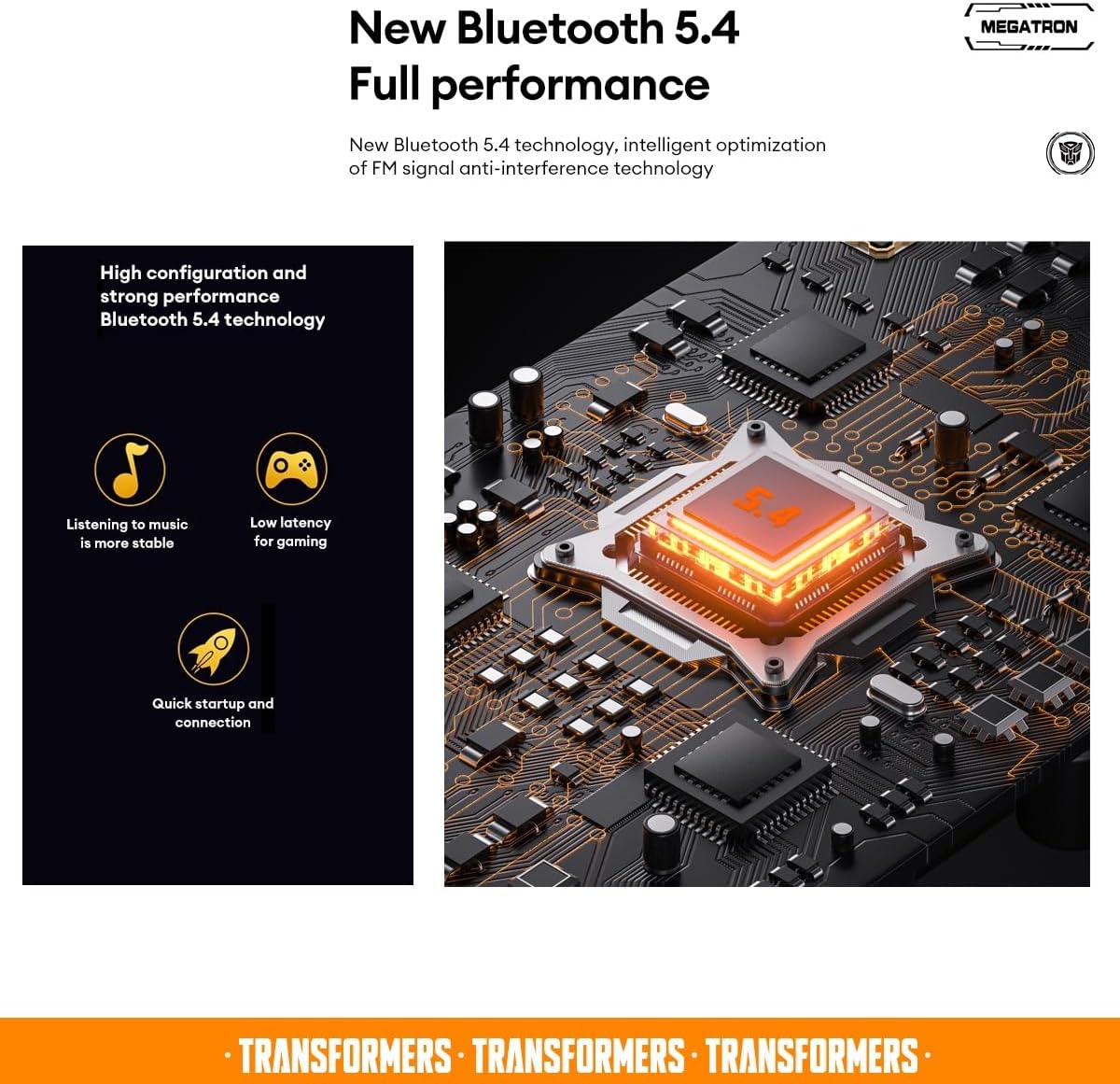 Transformers TWS Earphone, Low Latency, Game/Music Modes, TF-T31 Yellow