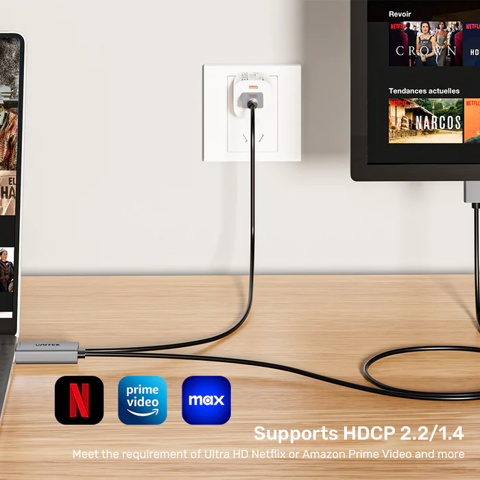 Unitek HDMI to DisplayPort Cable 4K60Hz 1.8m with USB Power Cable V1714