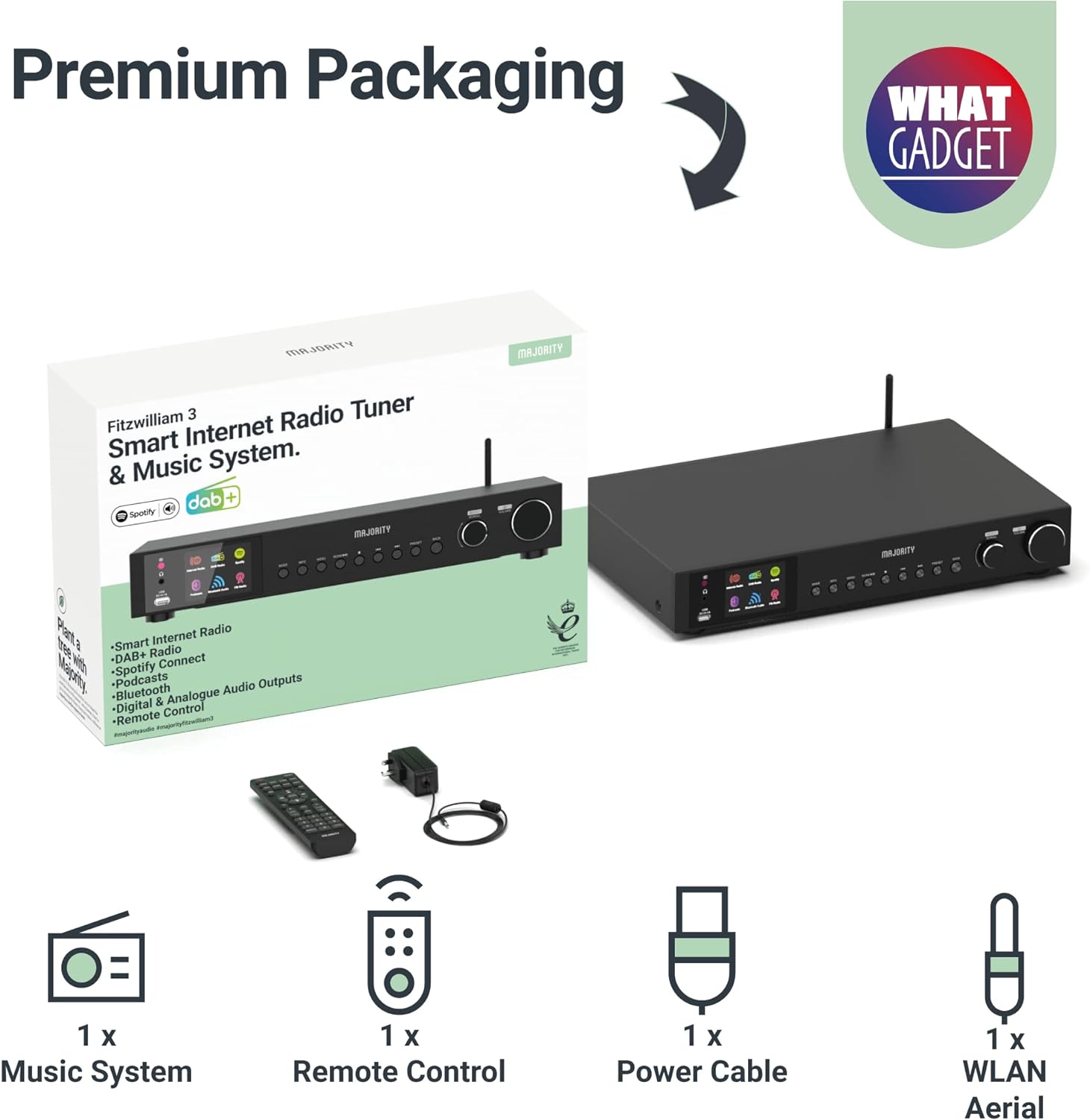 Majority FITZWILLIAM 2 Radio WiFi/BT/USB/FM/LineOut/Display Black