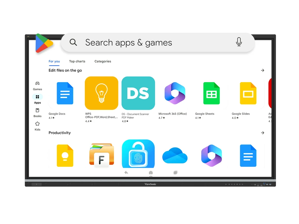 Viewsonic Viewboard Interactive Display Touch 85" 4K Android14 NFC,Palm Rejection EDLA PlayStore IFP8651