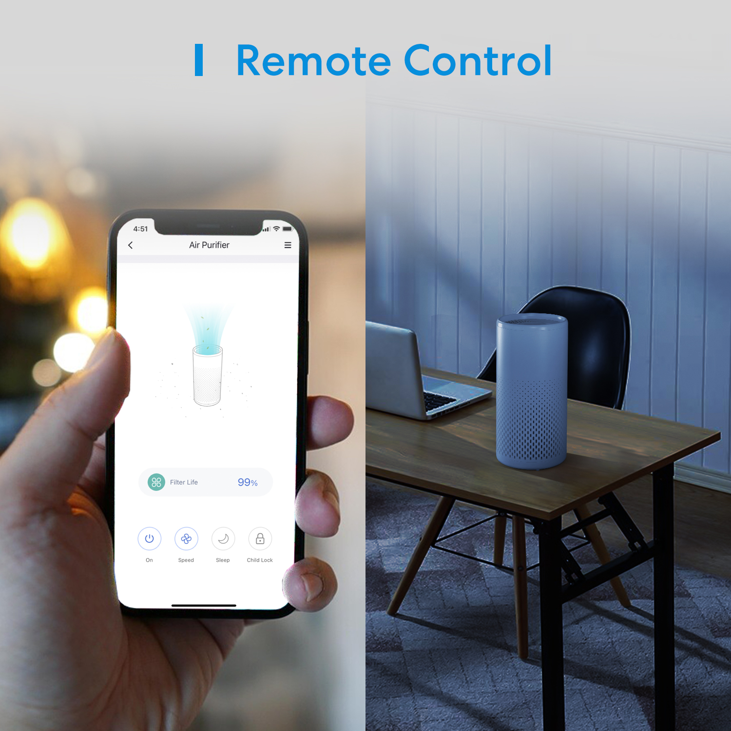 Meross  Homekit Smart Wi-Fi HEPA 13 Air Purifier MAP100HK-UK