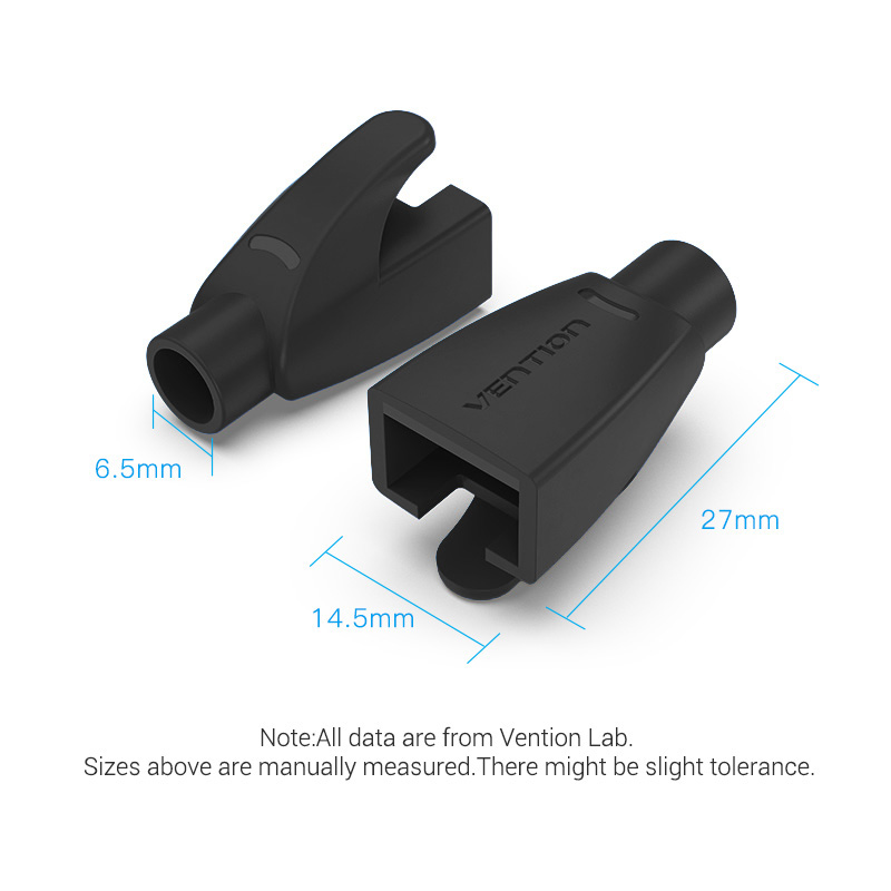 Vention NETWORK Connector Strain Relief Boots RJ45 Black 50-pack