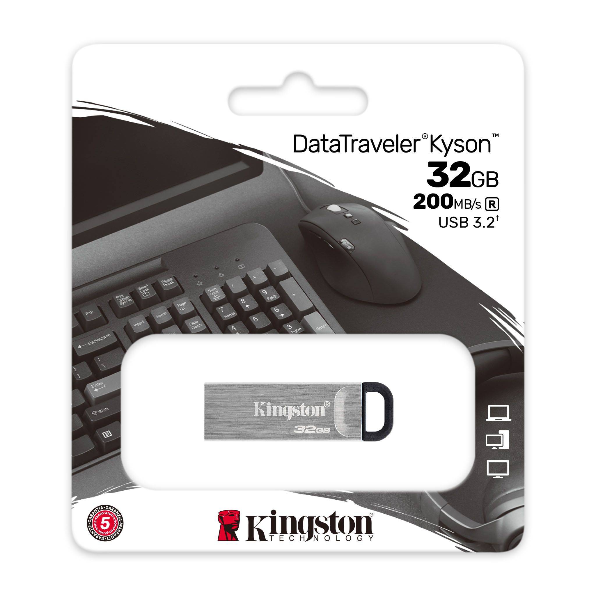 Kingston DataTraveler Kyson 32GB High Performance USB 3.2 Metal Flash Drive