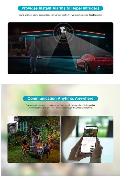 Dahua IP 5.0MP Wifi PT Dome Dual Illumination Dual Lens P5D-5F-PV