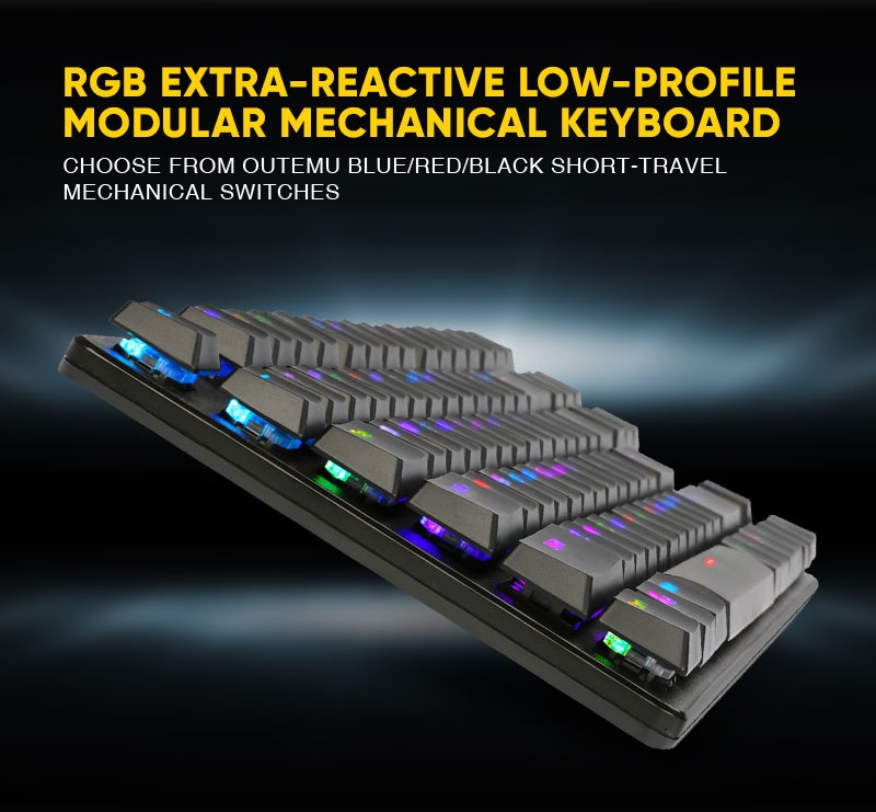 Armaggeddon SMK-9R Low Profile Mechanical Keyboard 87 Black Switch Keys