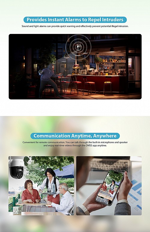 Dahua IP 5.0MP 4.0mm Wifi PT Dome Dual Illumination SD-P5AE-PV
