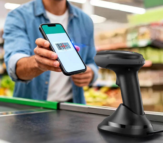 Inatech Barcode Scanner 1D/2D Wireless 2.4GHz/Bluetooth USB-A 2000mAh Charging Base Dual Battery Megapixel Scanning Pro170B