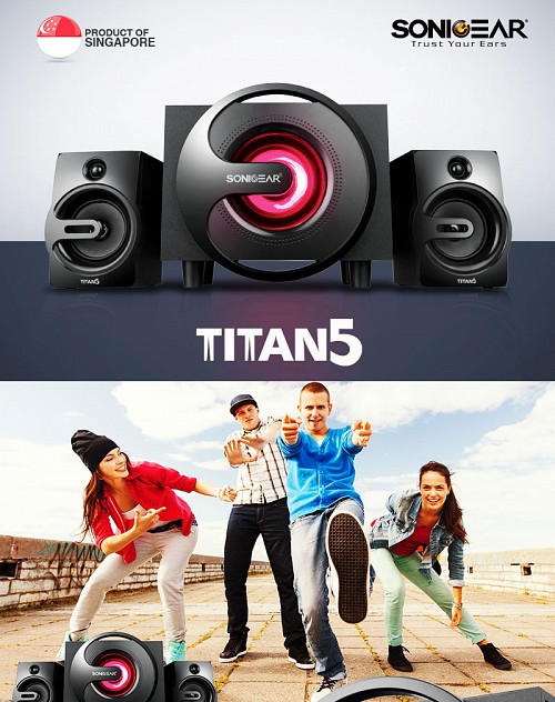 SonicGear Titan5 2.1 PC Speakers BT/USB/FM/LED 40W