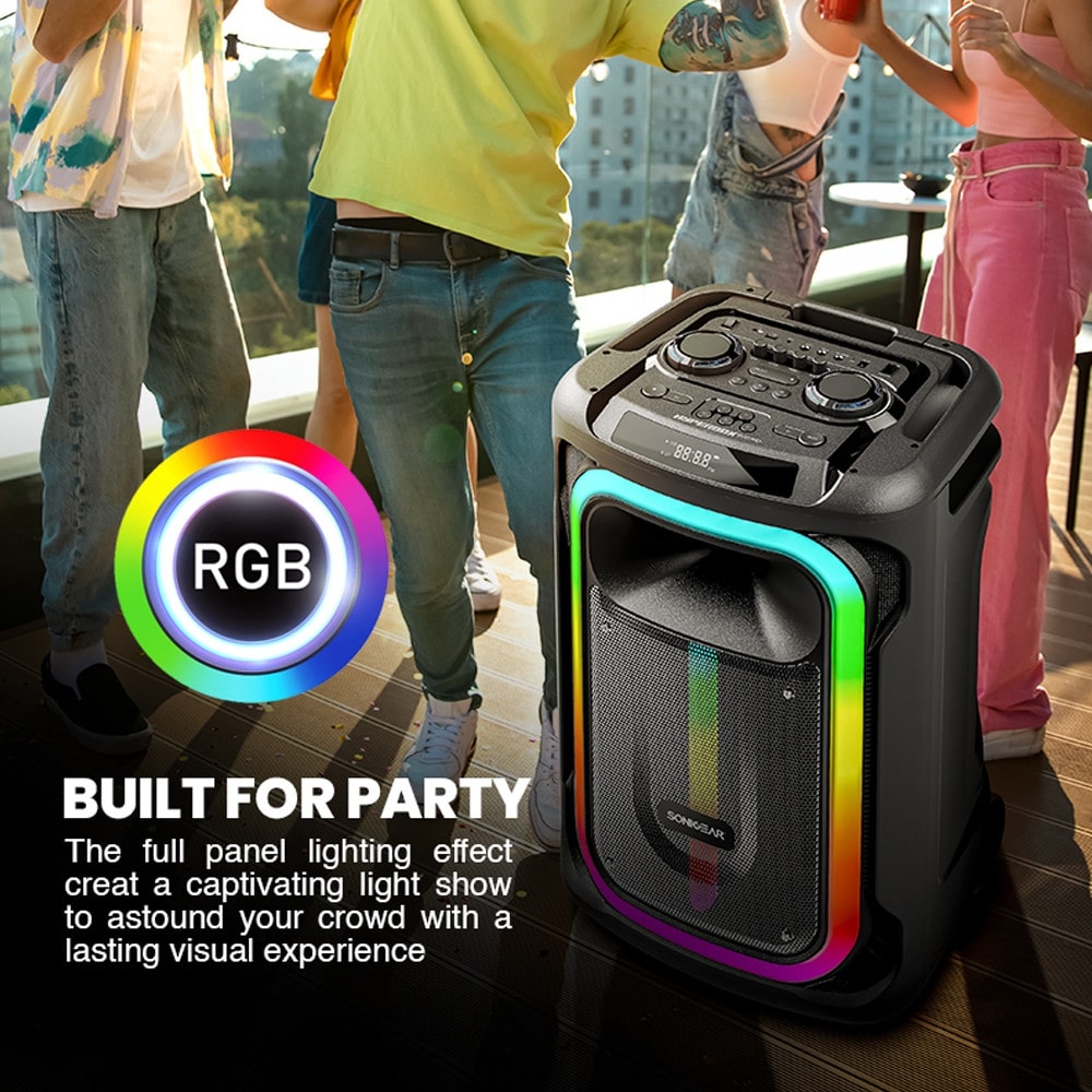 SonicGear HYPERBOX 1500 Pro 15'' Portable Karaoke Speaker 240W BT/USB 2x Wireless Mics