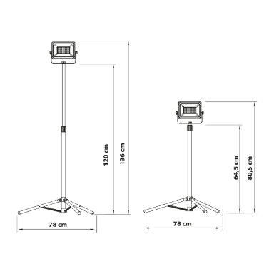 Rexer Floodlight with Tripod Mains Powered 4000k 1 x 50W / 5500 lms RX08050