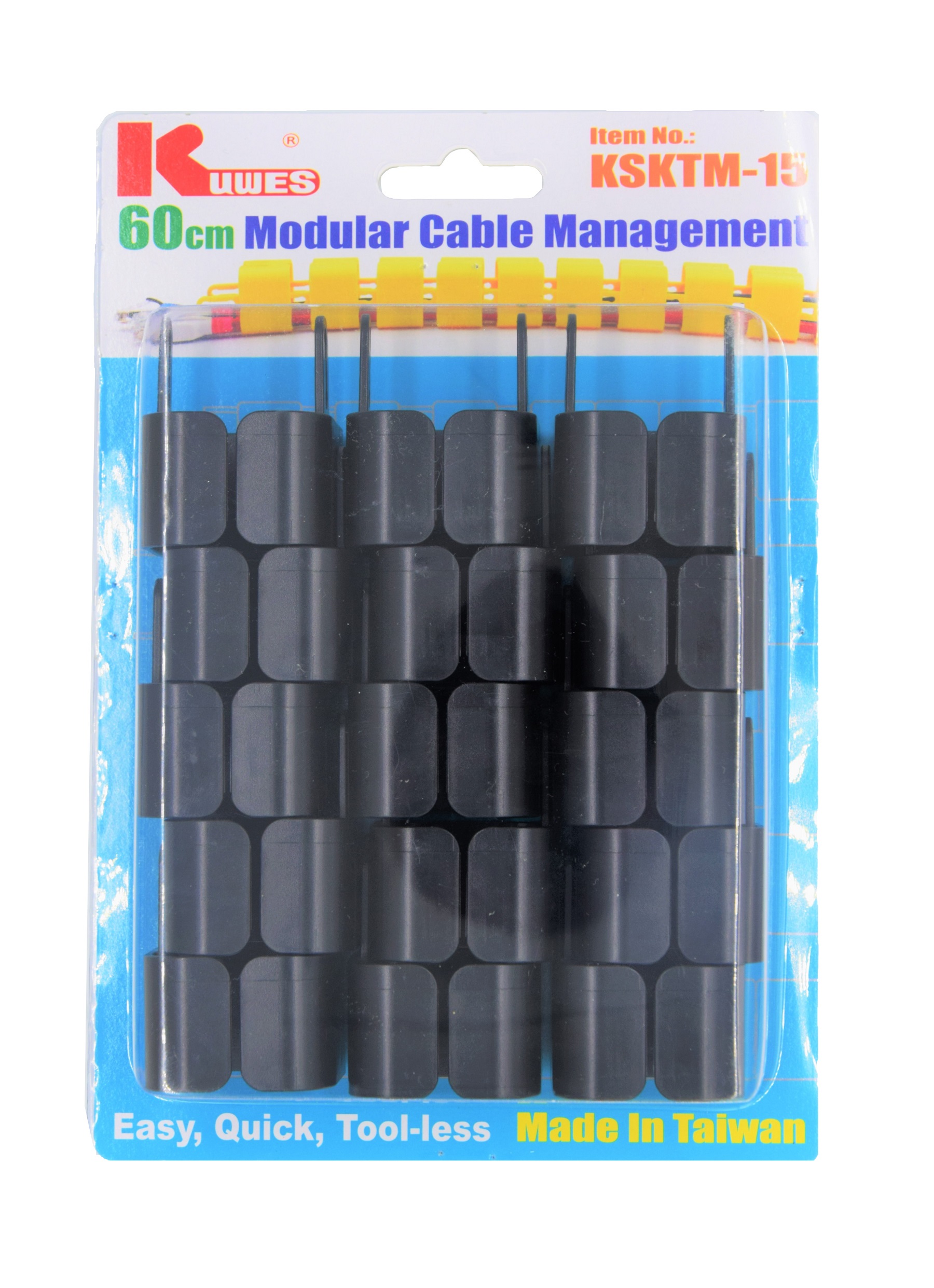 Kuwes Modular Cable Management 15pcs/box Black