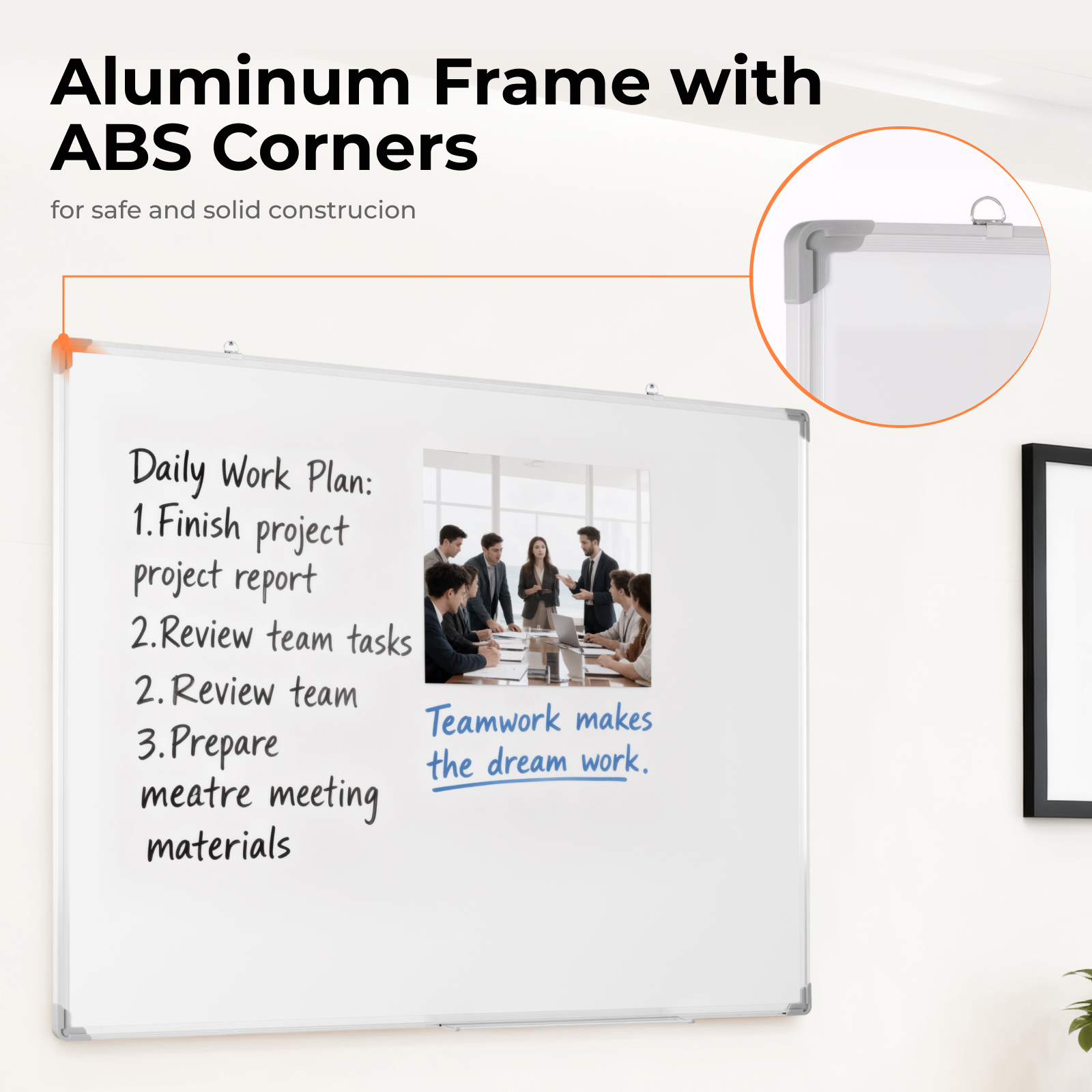 Lumivida Whiteboard Magnetic Dry-Erase Wall-Mounted Large WB02-1