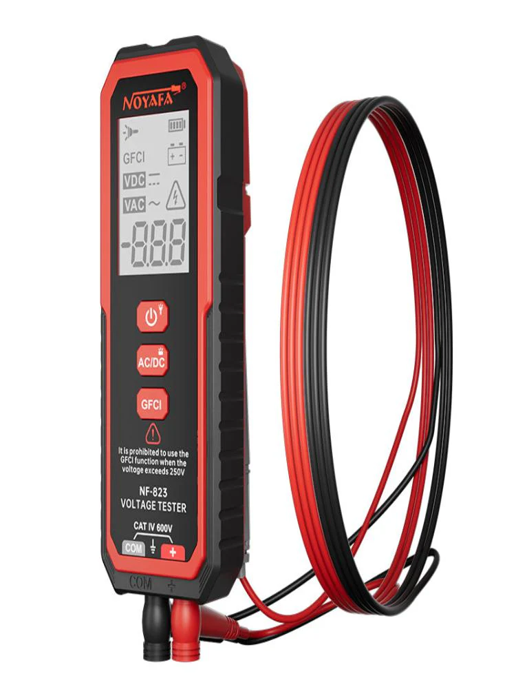 Noyafa Voltage Tester for AC/DC Wide Voltage Range, GFCI Functionality with LED Light NF-823