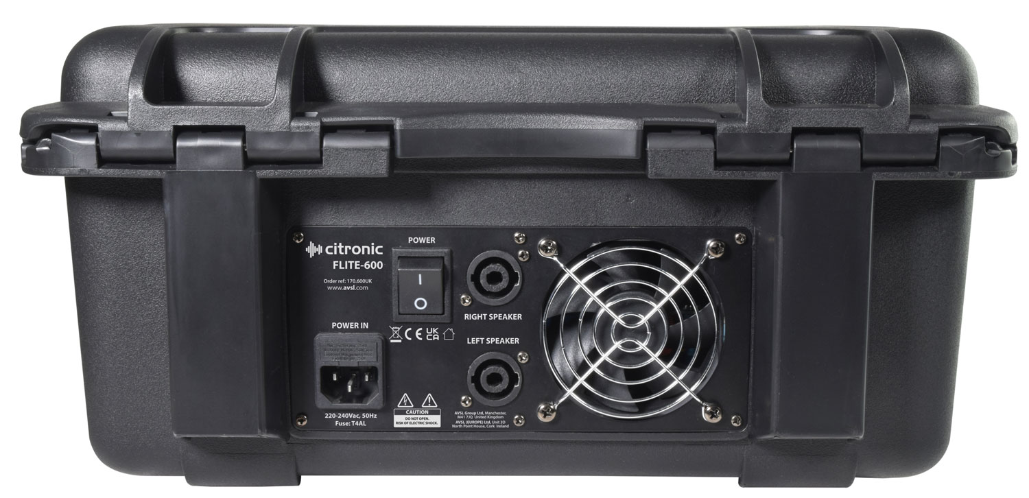 Citronic FLITE-600 Portable Amplified Mixer 600W with 2xUHF Mics & DSP 170.600UK