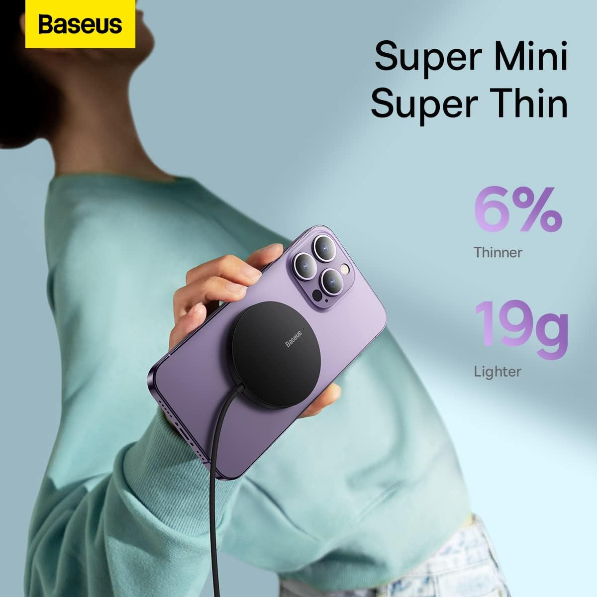 Baseus Charger Desktop Wireless 15W Magnetic Simple Mini3 Black