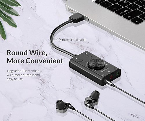 Orico Converter USB-A to Sound Card with Volume SC2