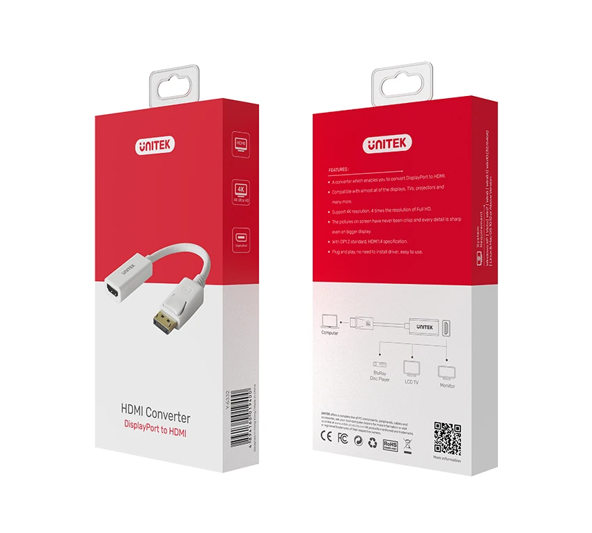 Unitek Y-6332 DisplayPort 1.2 to 4K30Hz HDMI Converter