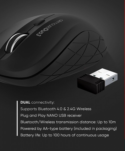 Alcatroz AIRMOUSE DUO 3 Wireless/BT Silent Mouse White