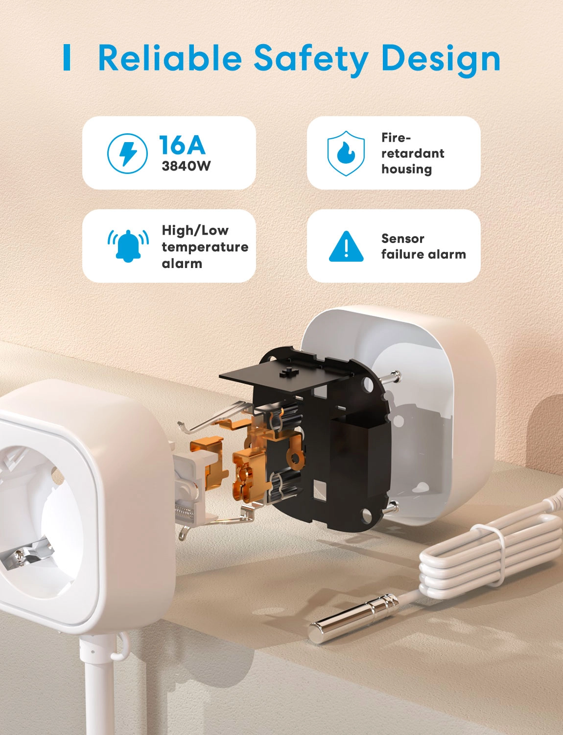 Meross Homekit Smart Wi-Fi Socket Thermostat MTS960HK-UK