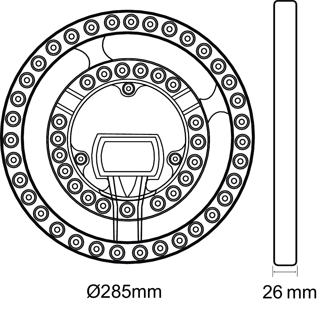GBC HeyRing Circolina LED CCT Smart WiFI Ceiling Lamp Replacement w/RC