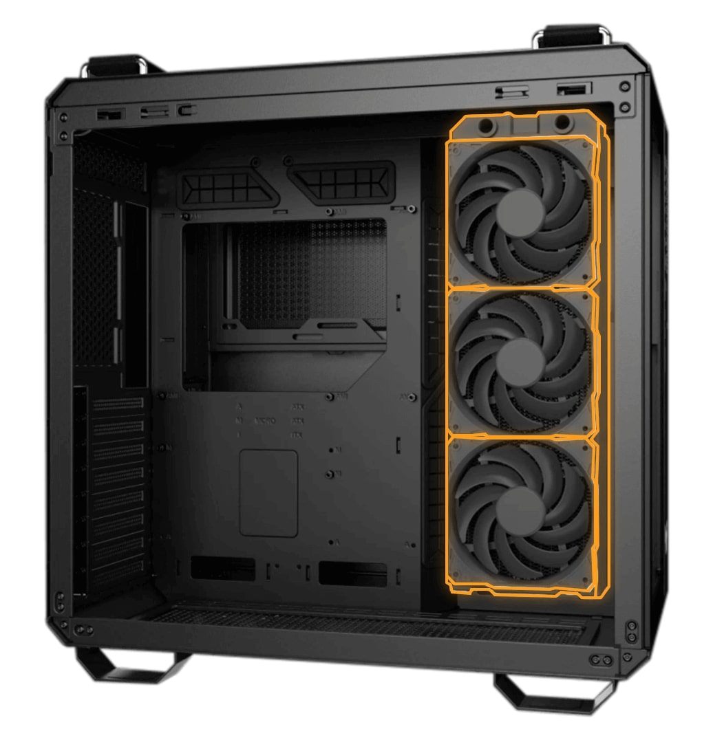 ASUS Gaming Case Full ATX TG 4xARGB Fans GT502 PLUS Black