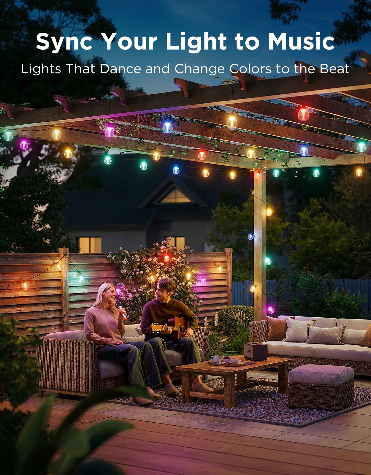 Govee Outdoor Smart String Lights RGBICW H7025CB1