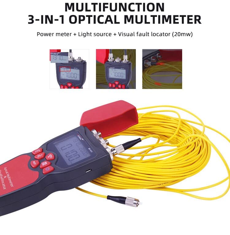 Noyafa Fiber Optic Multimeter with Power Meter, Light Source & Visual Fault Locator NF-911C