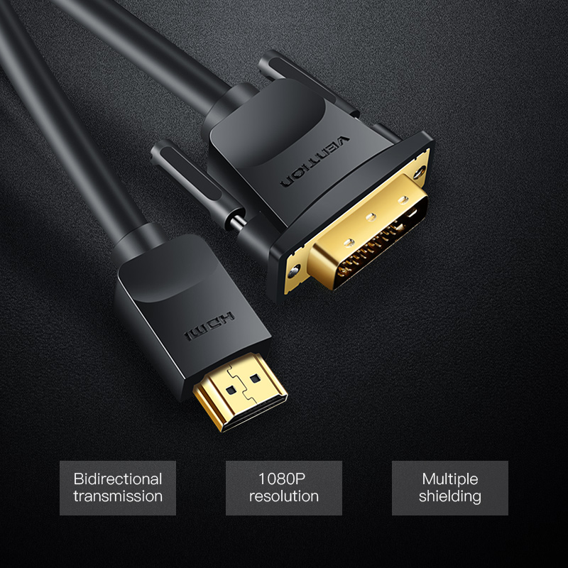 Vention HDMI Cable to DVI 24+1 BiDirection 1.5m ABFBG