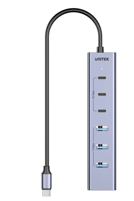 Unitek USB-A Hub 7-Port 3xUSB-C 4xUSB-A with Power Supply H1335A