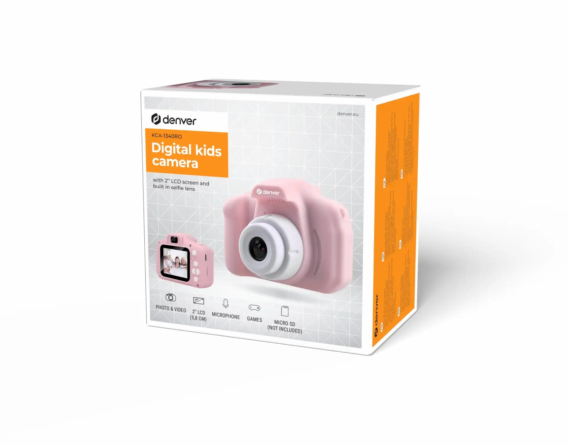 Denver Kids Photo Digital Camera 40MP with 5 Games KCA-1340RO Rose