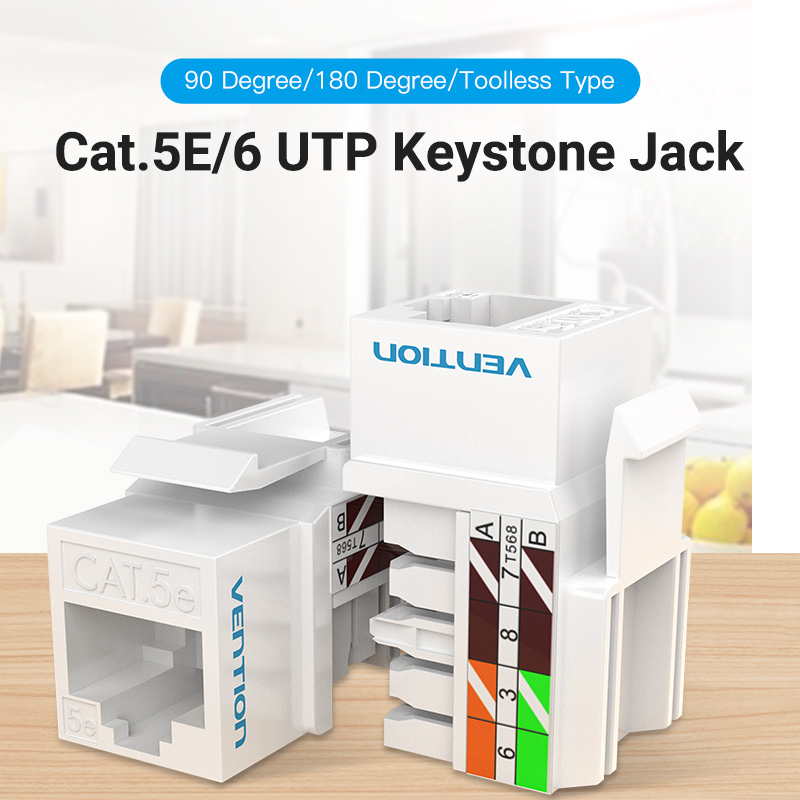 Vention NETWORK Keystone Jack CAT6 UTP Toolless White IPFW0
